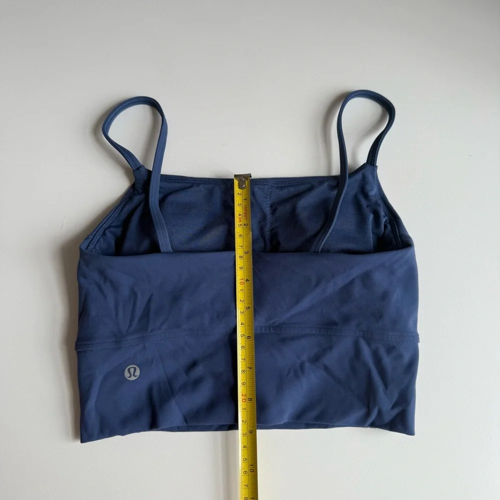 Lululemon Women’s Blue Longline Sports Bra Crop Top Stretch Athletic Yoga Size 2